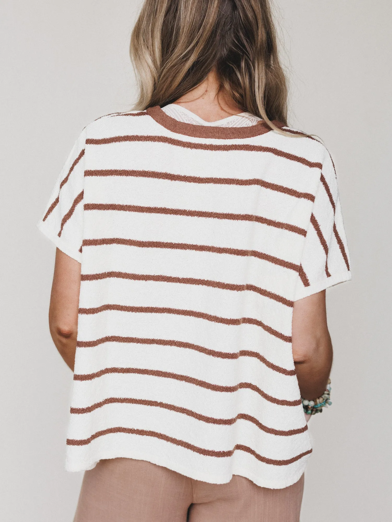 Driftwood Stripe Sweater Top - Brown sold by Three Bird Nest product image thumbnail 4