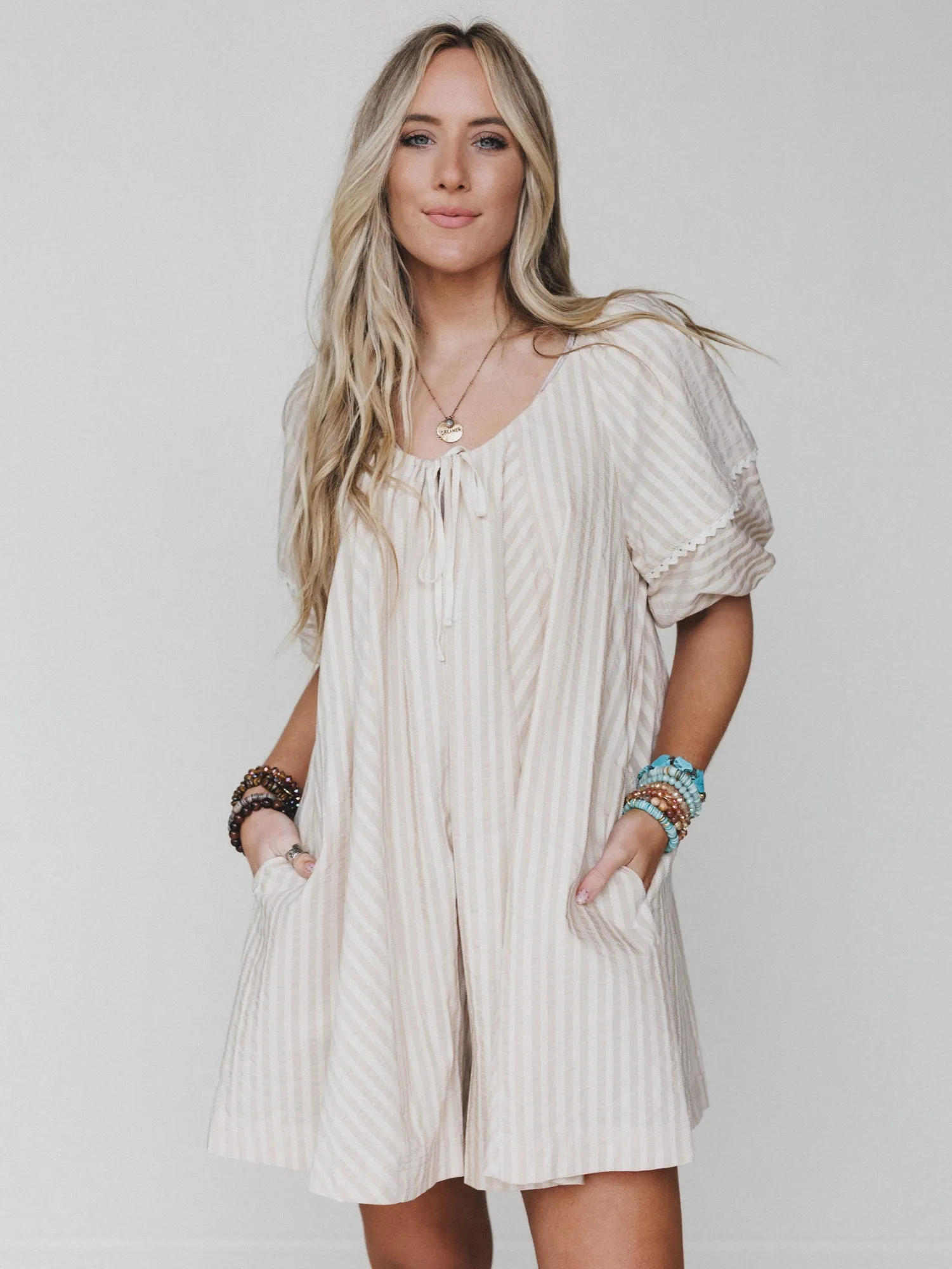 Springtime Romper - Taupe sold by Three Bird Nest product image thumbnail 2