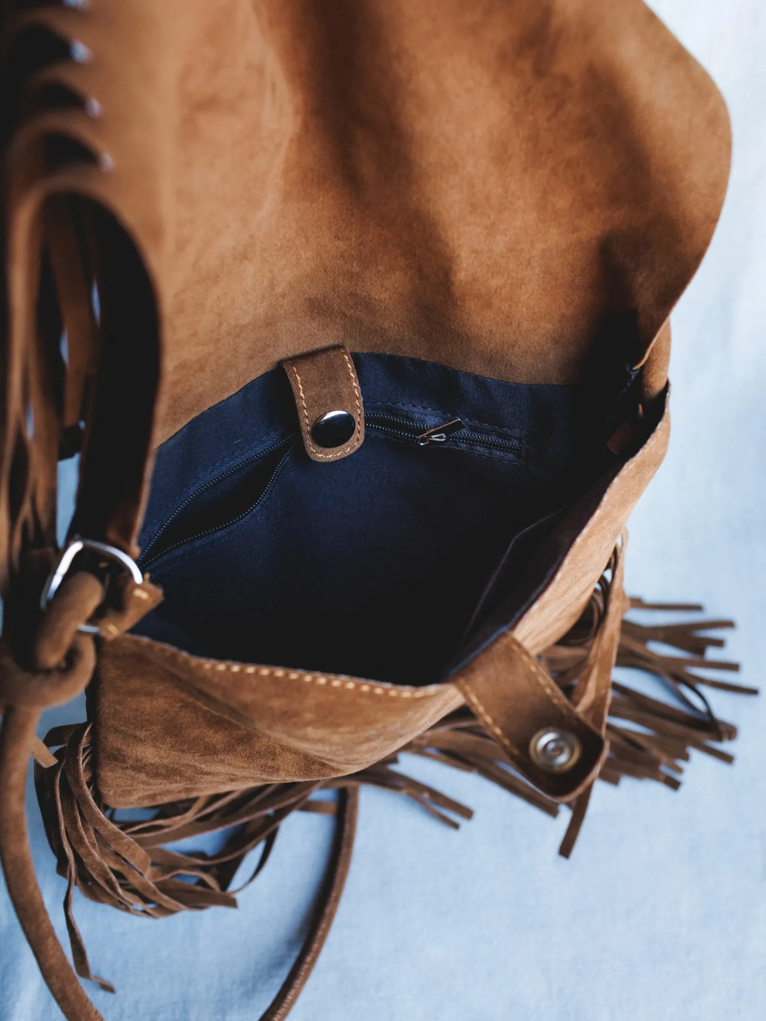 Out West Fringe Crossbody Bag - Camel sold by Three Bird Nest product image thumbnail 4