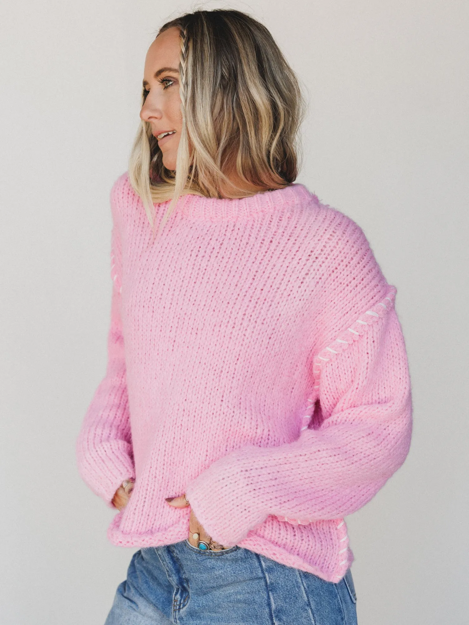 Rosy Days Sweater - Pink sold by Three Bird Nest product image thumbnail 3