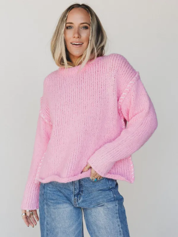 Rosy Days Sweater - Pink made by Davi & Dani