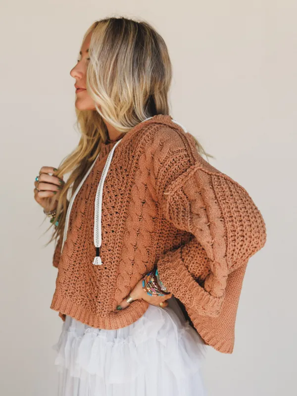 River Tangle Sweater - Camel made by Zenana