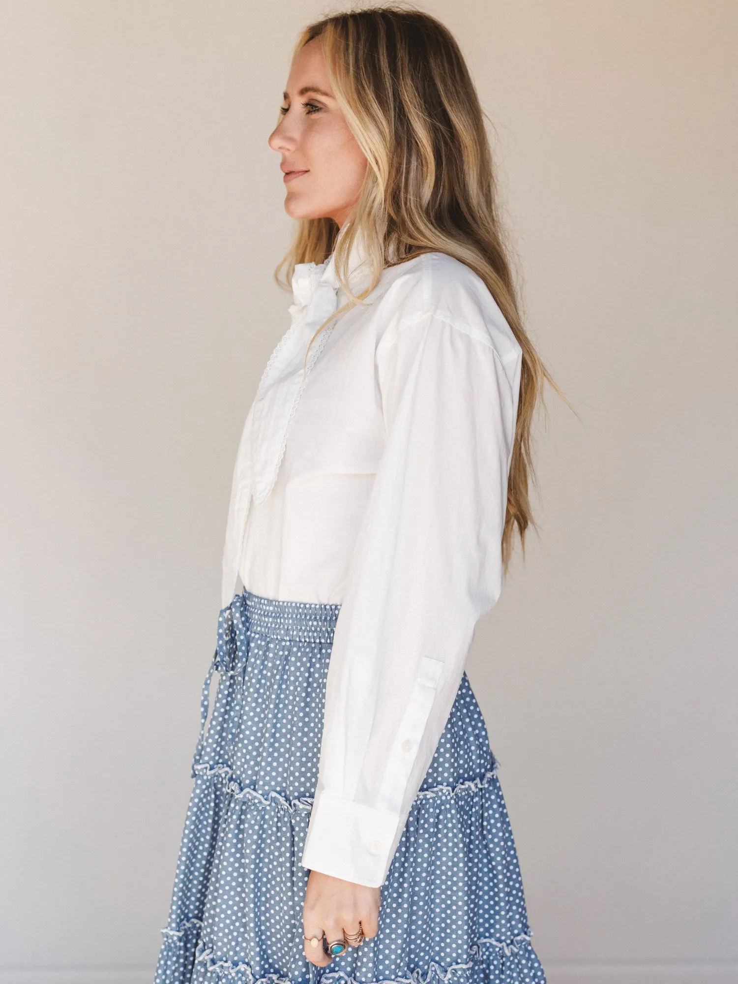 Tied With a Bow Blouse - Off White sold by Three Bird Nest product image thumbnail 5
