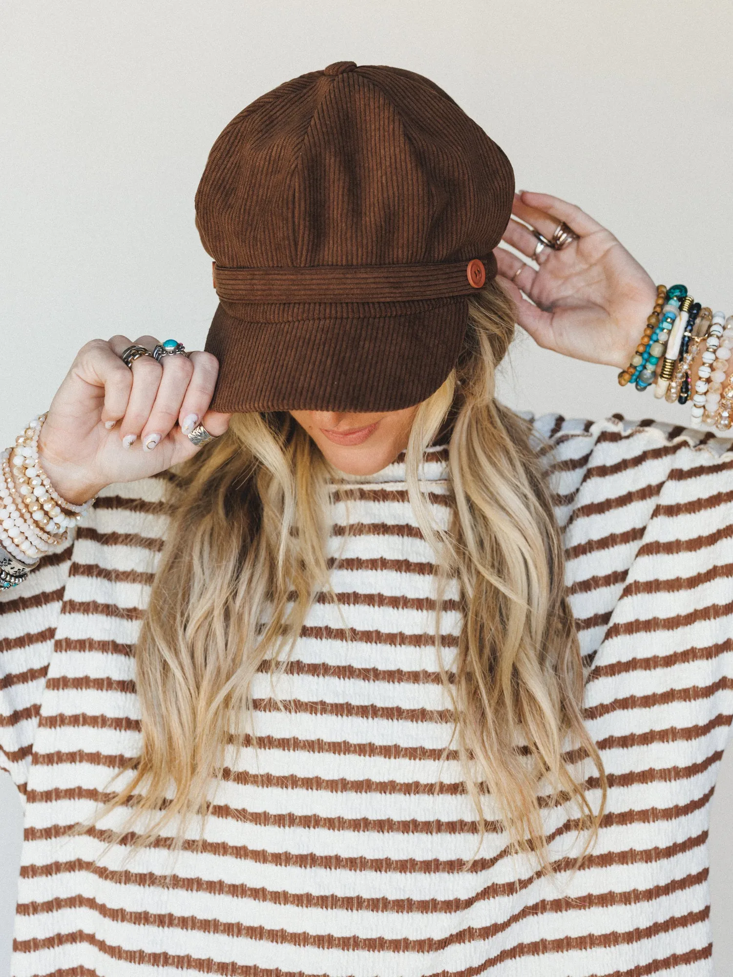 Easy Days Newsboy Cap - Brown sold by Three Bird Nest product image thumbnail 2