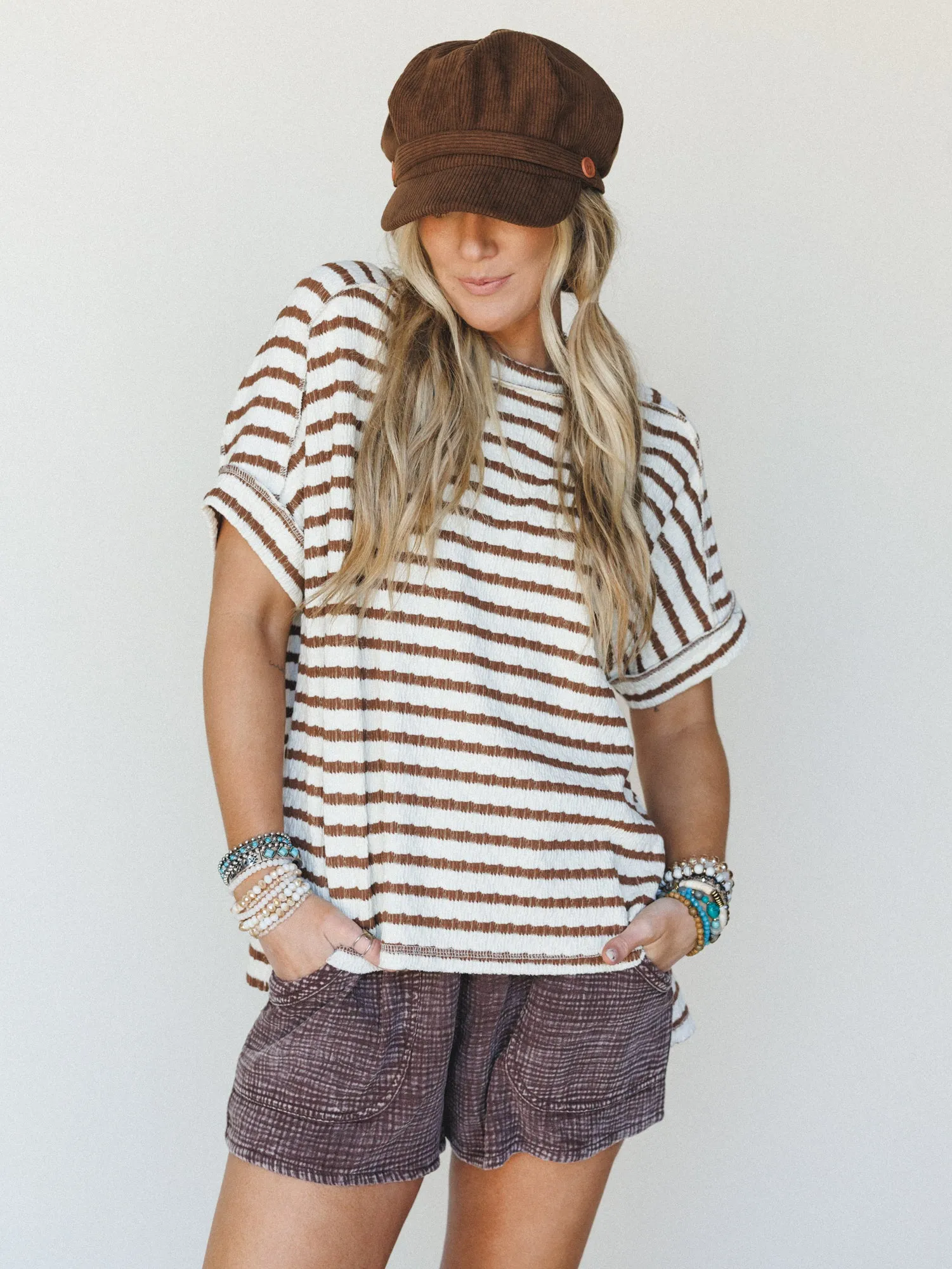 Easy Days Newsboy Cap - Brown sold by Three Bird Nest product image thumbnail 5