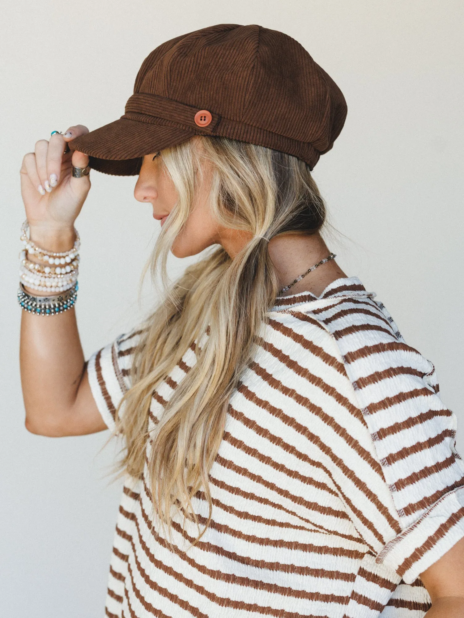 Easy Days Newsboy Cap - Brown sold by Three Bird Nest