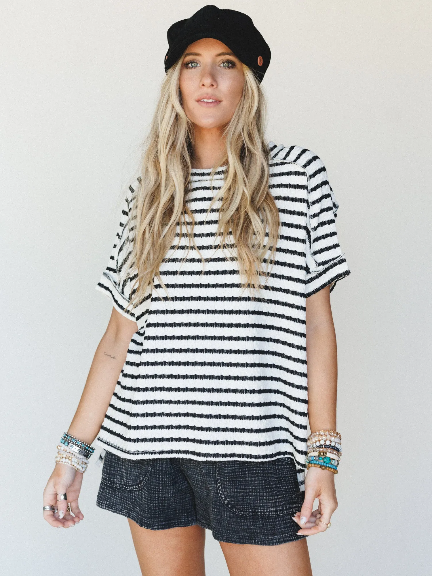 Easy Days Newsboy Cap - Black sold by Three Bird Nest product image thumbnail 3