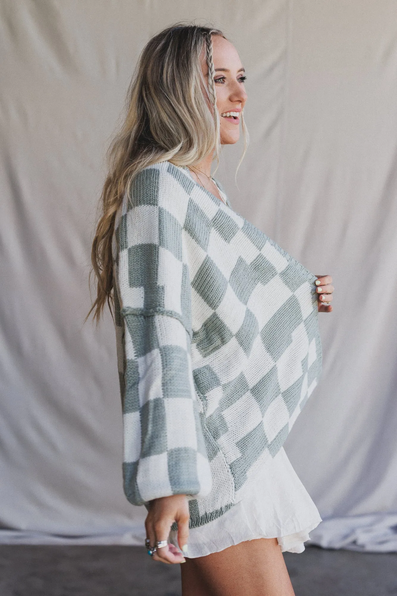 So Chill Check Cardigan - Sage sold by Three Bird Nest product image thumbnail 5