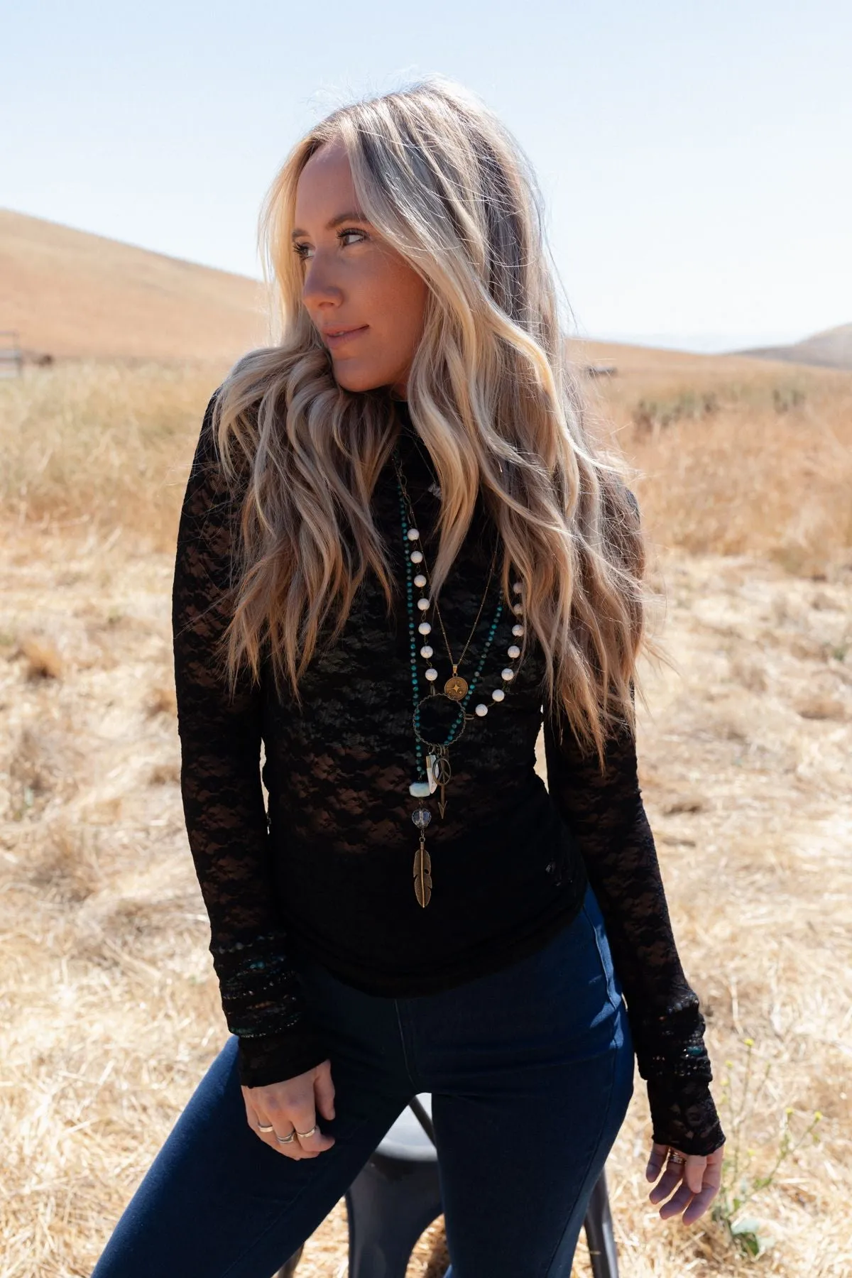 Call It Love Lace Top - Black sold by Three Bird Nest product image thumbnail 2