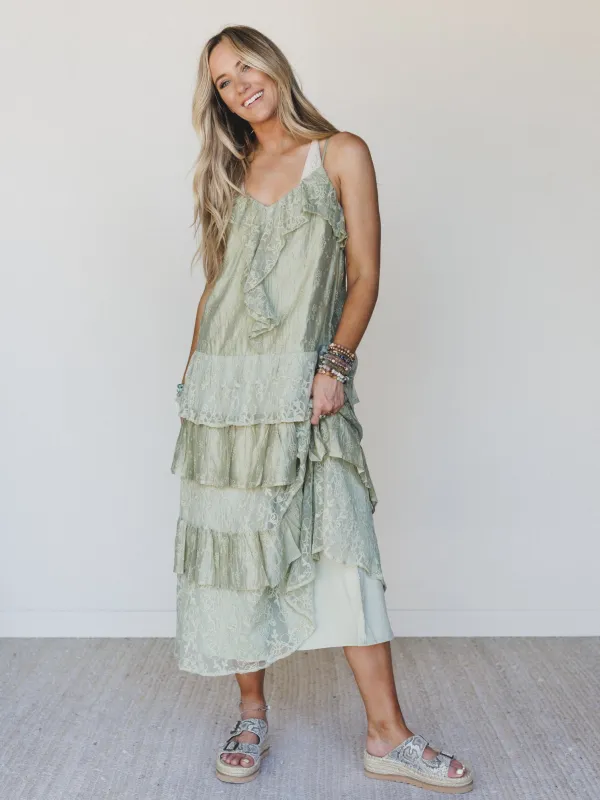 Poems And Stories Dress - Sage Green made by Listicle