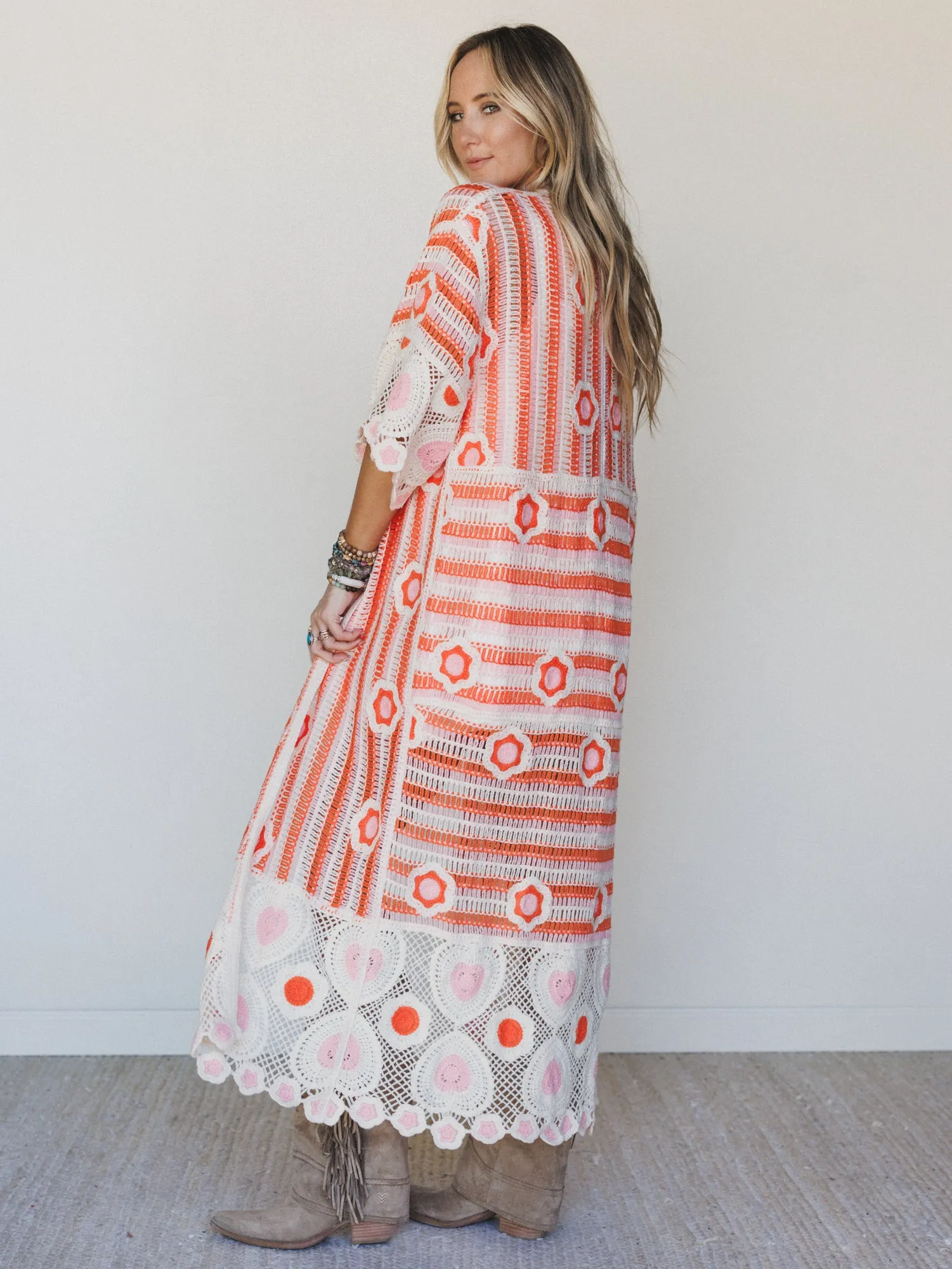 Spring Groove Duster - Orange Multi sold by Three Bird Nest product image thumbnail 3