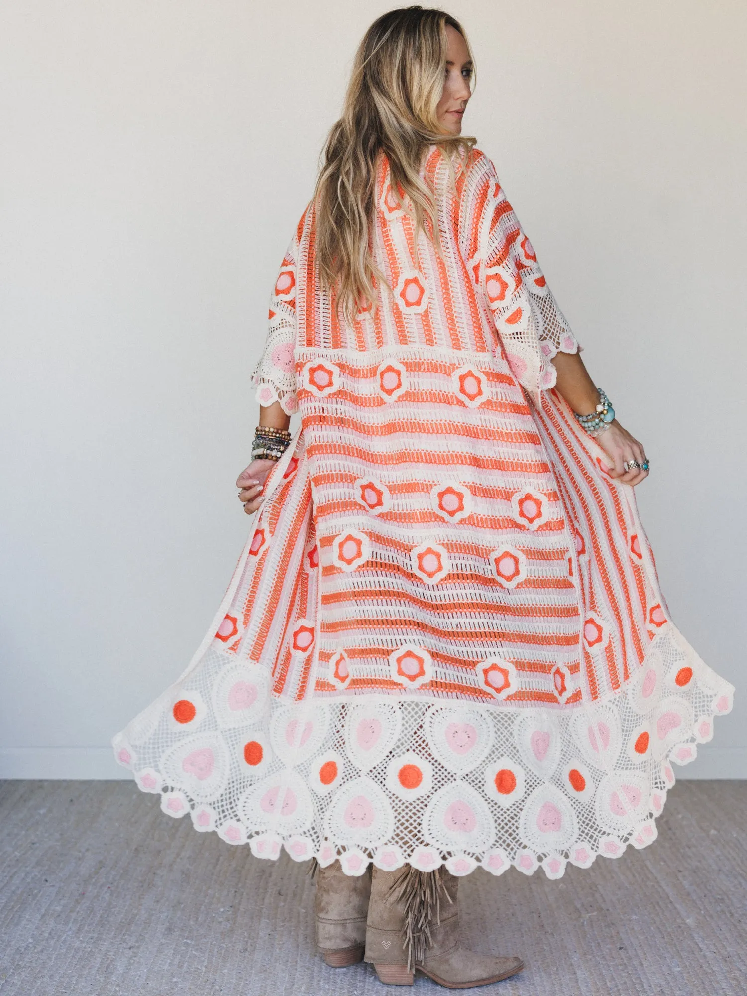 Spring Groove Duster - Orange Multi sold by Three Bird Nest product image thumbnail 4