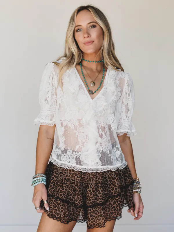 Lace Wonder Blouse - Ivory made by Blue B