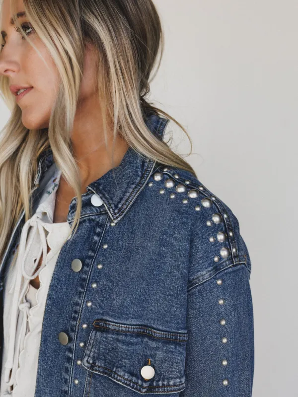 This Is It Studded Jacket - Medium Wash made by Blue B