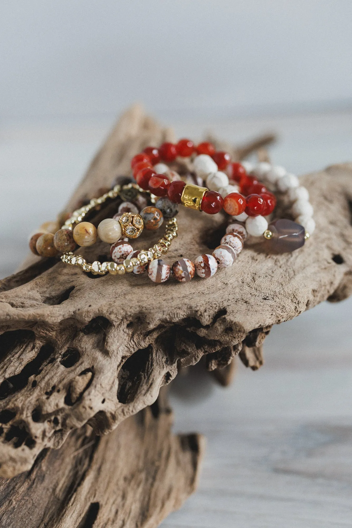Sunset Party Bracelet Set - Red Multi sold by Three Bird Nest