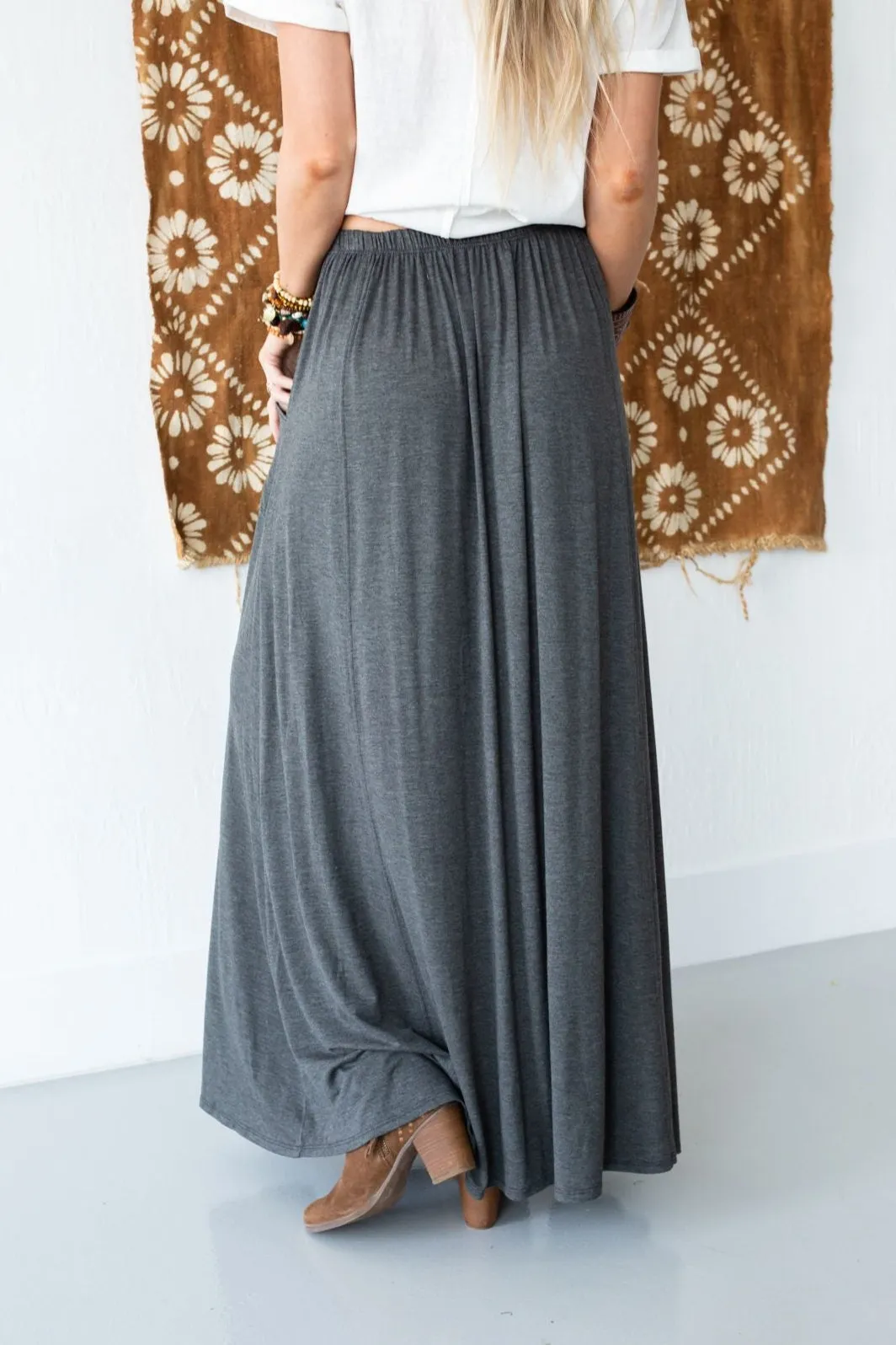 The Perfect Pocketed Maxi Skirt - Charcoal - Pre Order sold by Three Bird Nest product image thumbnail 4
