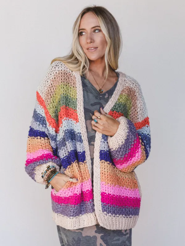 Wrapped up in Color Knit Cardigan - Cream - Pre Order made by Listicle