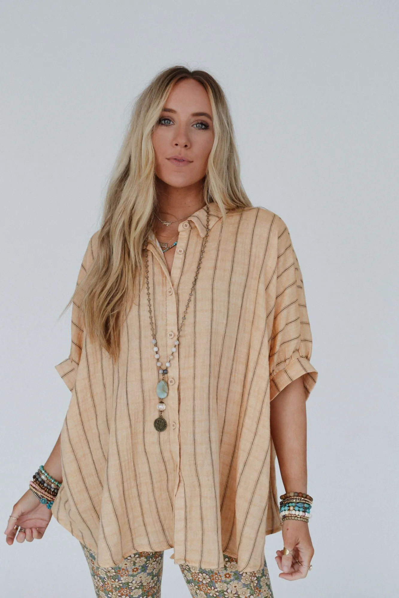 Easy Breeze Striped Top - Melon - Pre Order sold by Three Bird Nest product image thumbnail 5