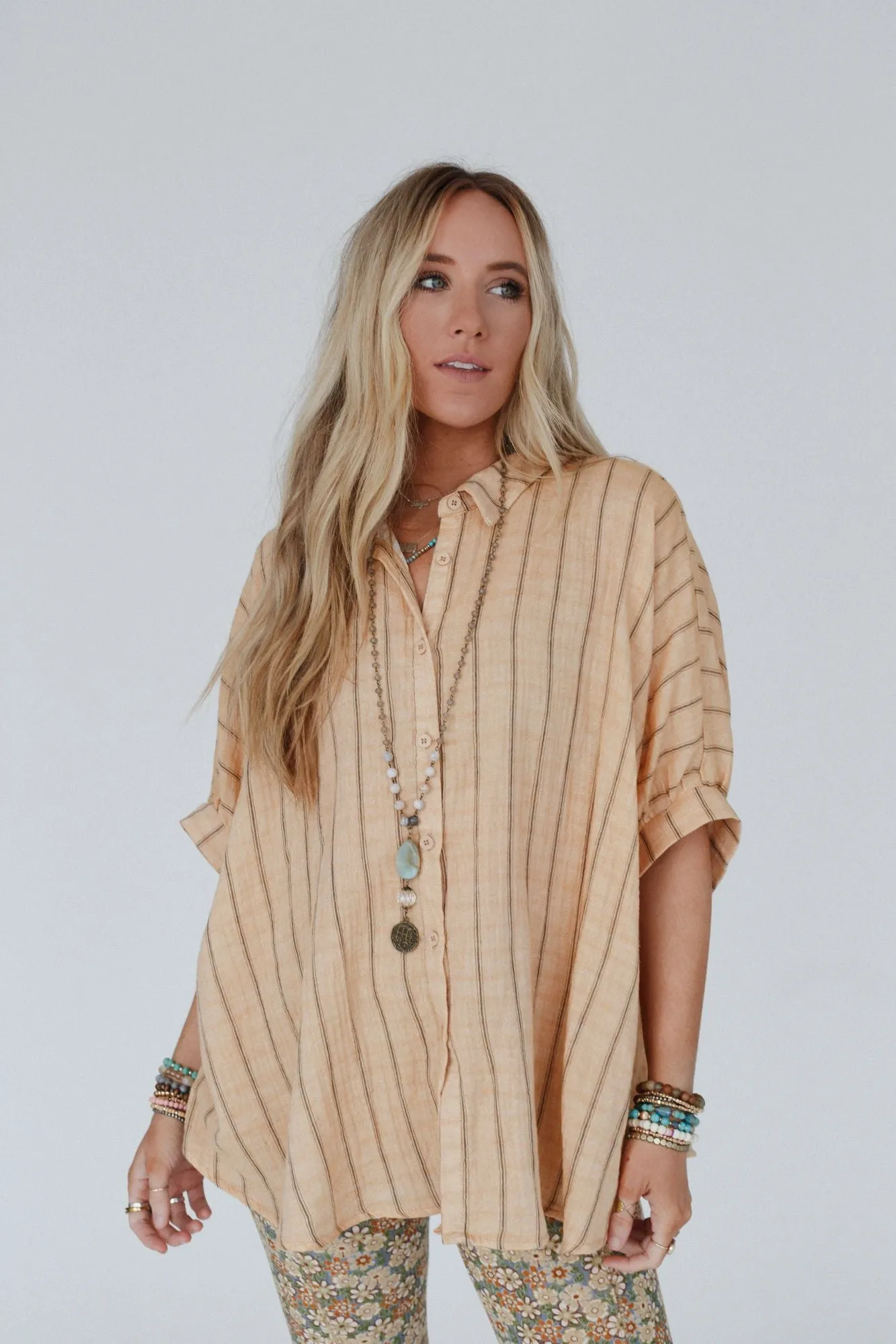 Easy Breeze Striped Top - Melon - Pre Order sold by Three Bird Nest product image thumbnail 2
