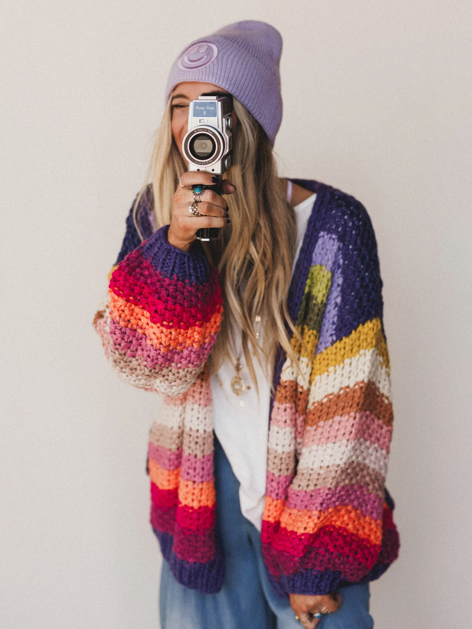 Wrapped up in Color Knit Cardigan - Rainbow - Pre Order sold by Three Bird Nest
