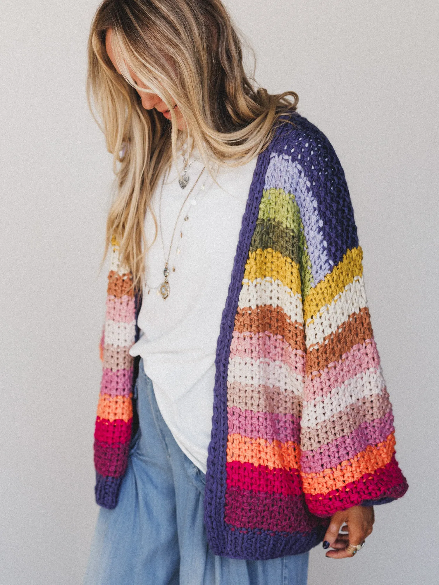 Wrapped up in Color Knit Cardigan - Rainbow - Pre Order sold by Three Bird Nest product image thumbnail 3