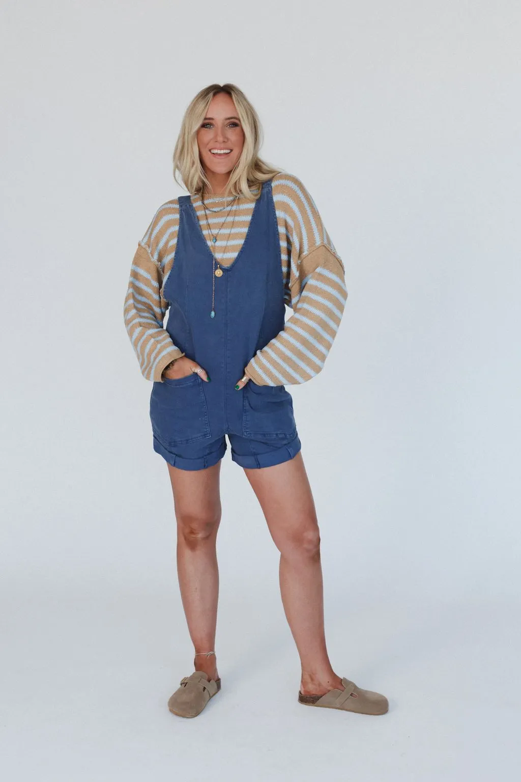 Jordyn Romper - Blue sold by Three Bird Nest product image thumbnail 3