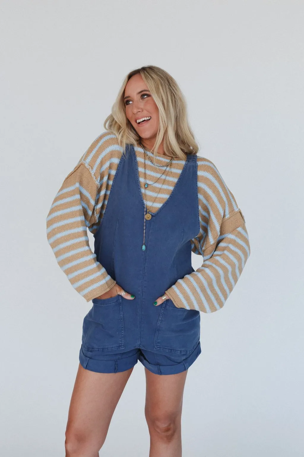 Jordyn Romper - Blue sold by Three Bird Nest product image thumbnail 5