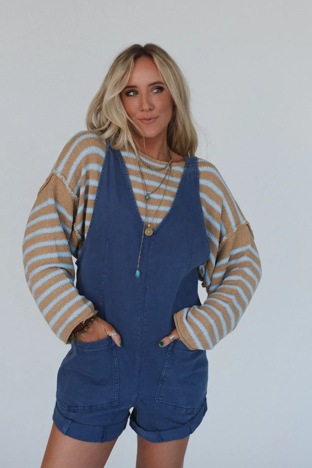 Jordyn Romper - Blue sold by Three Bird Nest product image thumbnail 4