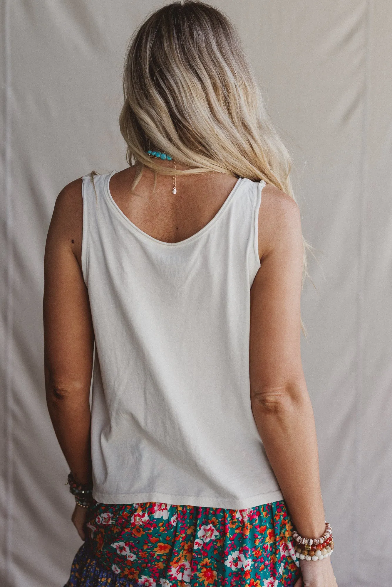 Doves Embrace Graphic Tank Top - White sold by Three Bird Nest product image thumbnail 4