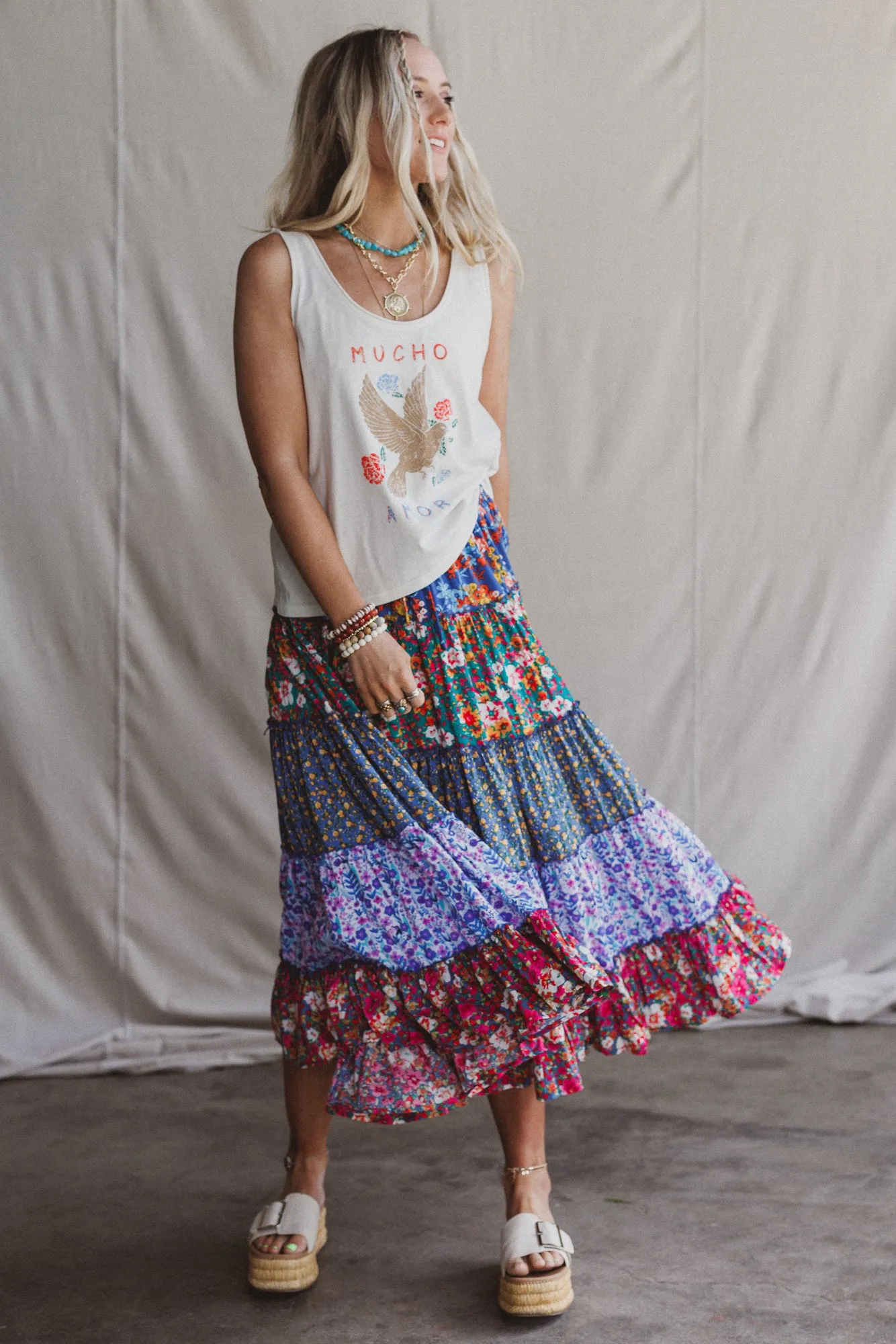 Doves Embrace Graphic Tank Top - White sold by Three Bird Nest product image thumbnail 5