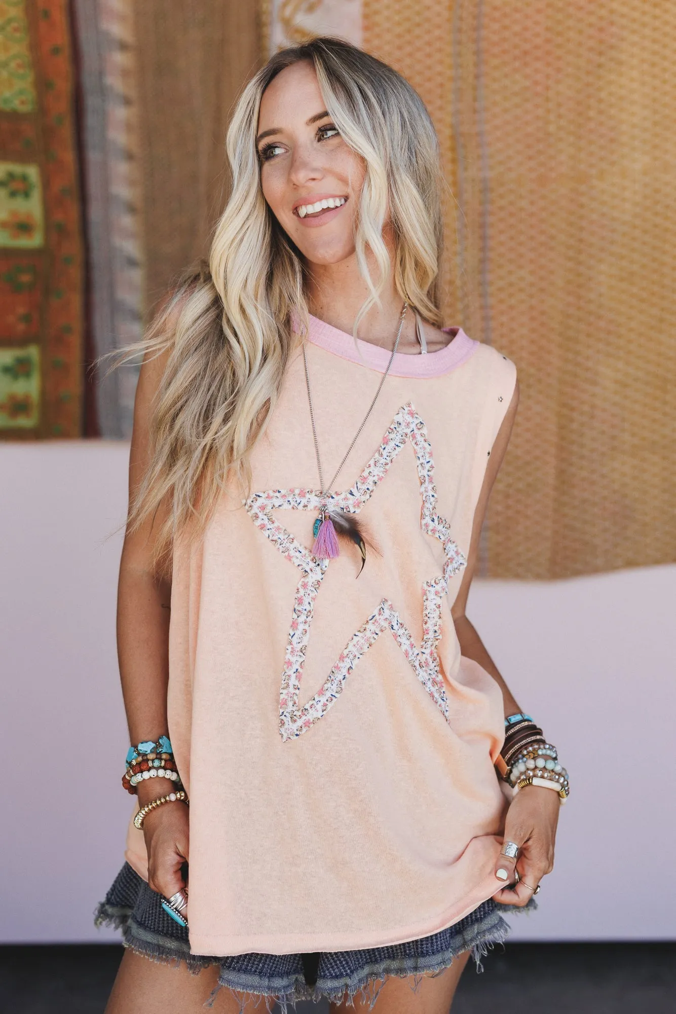Star Gazer Tunic - Orange sold by Three Bird Nest