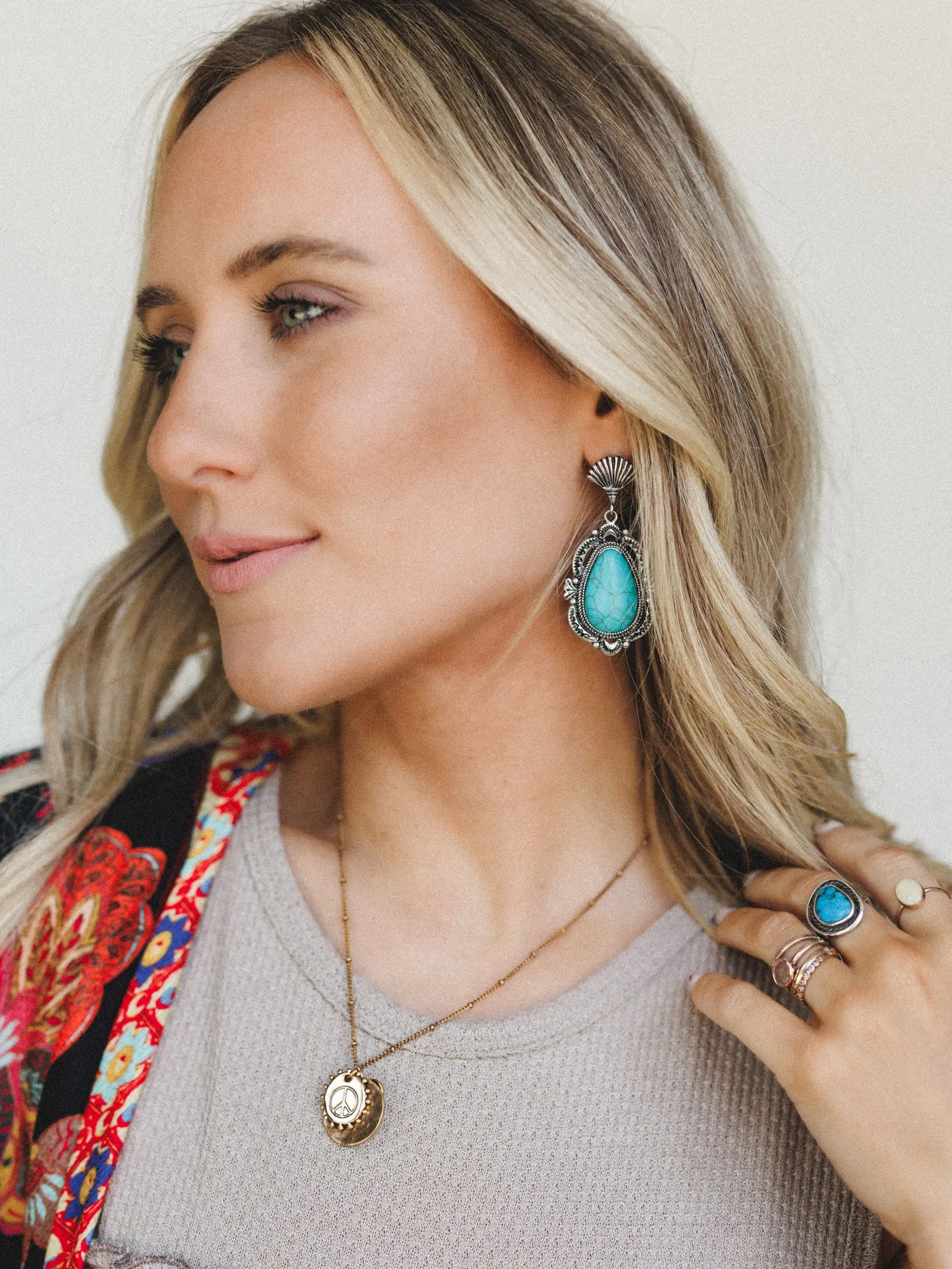Reba Earrings - Turquoise sold by Three Bird Nest product image thumbnail 2