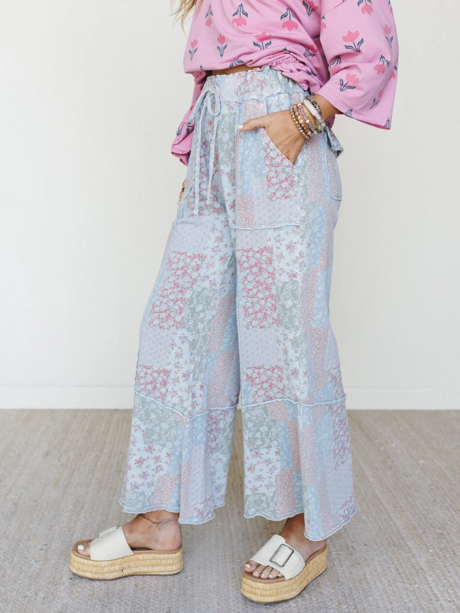 Spring Flower Pants - Peri Blue sold by Three Bird Nest product image thumbnail 3