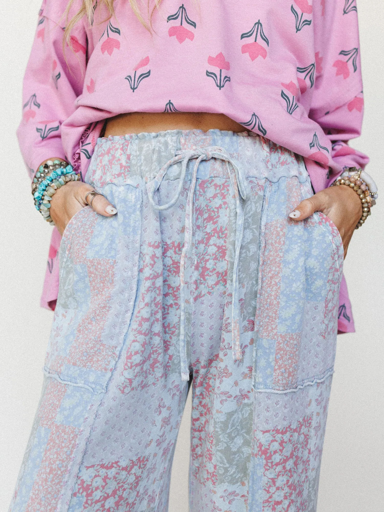 Spring Flower Pants - Peri Blue sold by Three Bird Nest product image thumbnail 2