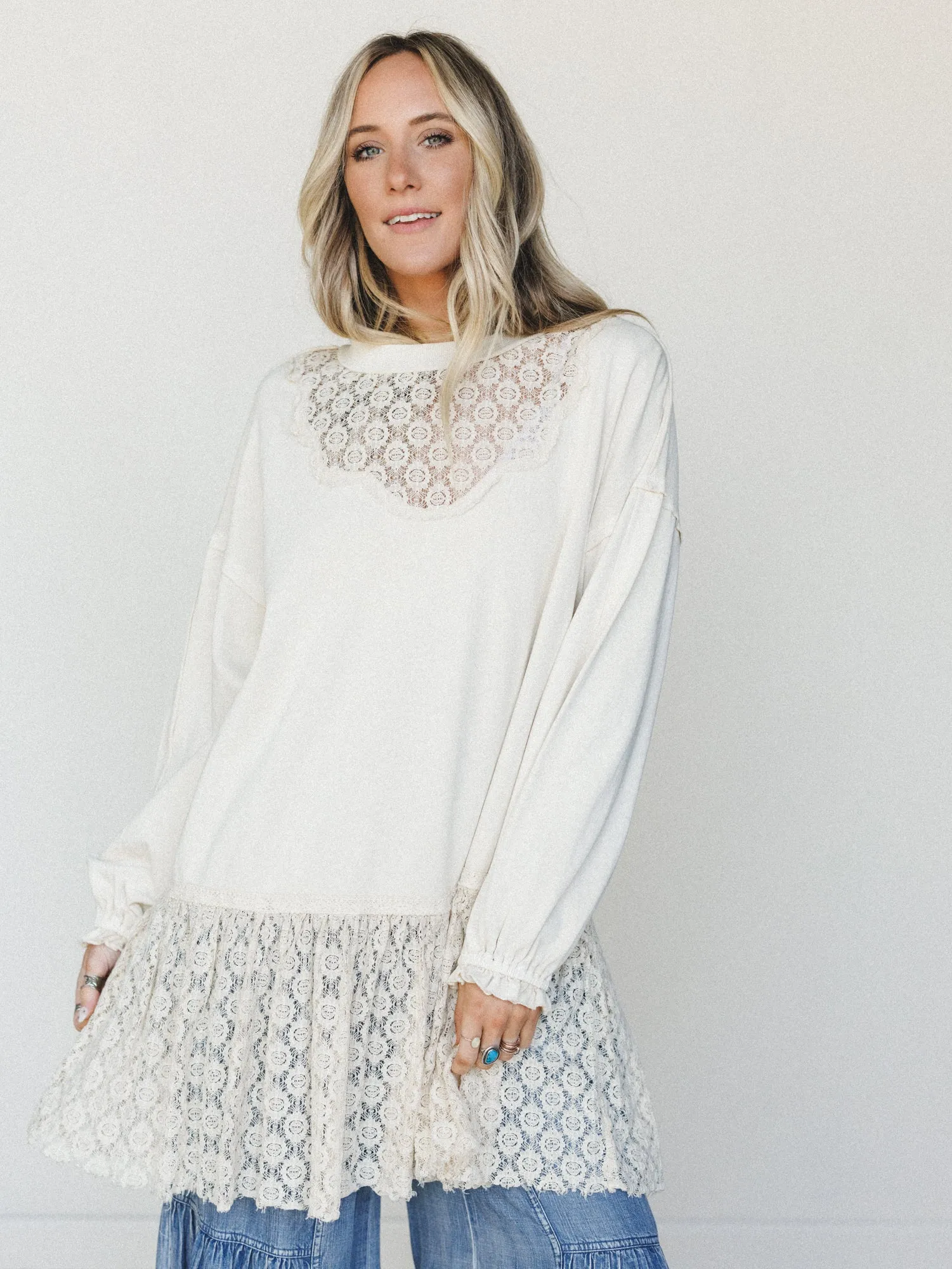 Spring Lily Tunic - Ecru sold by Three Bird Nest