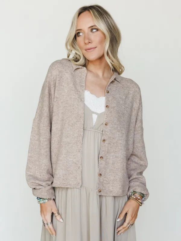 Simply There Cardigan - Mocha made by Zenana