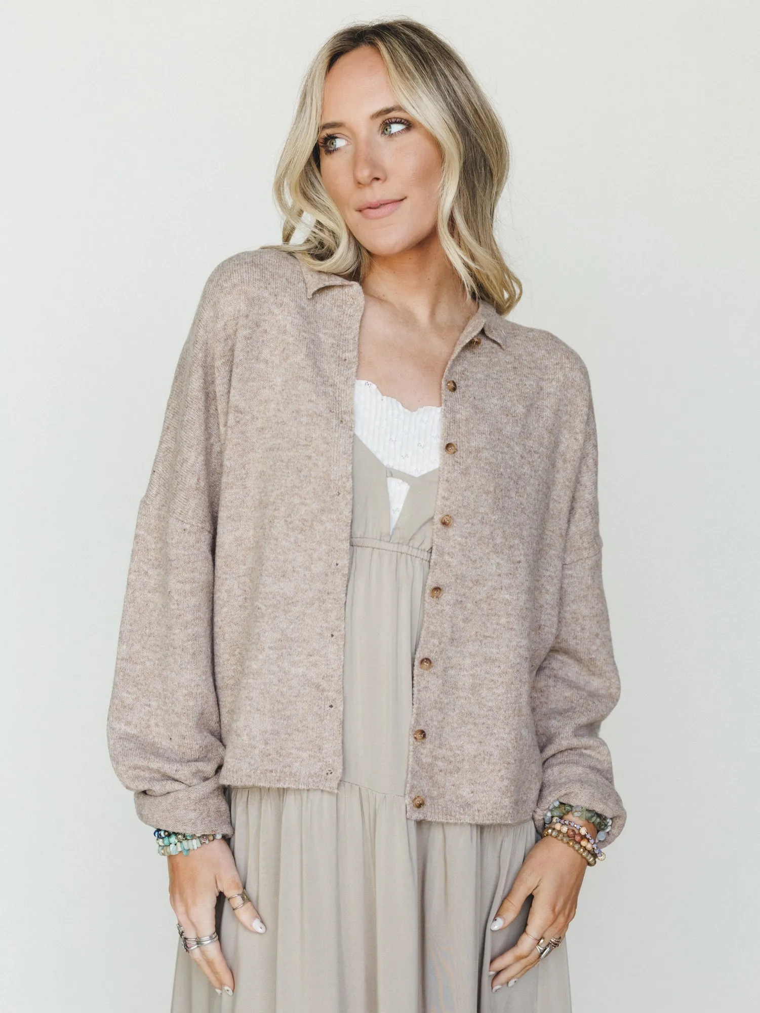 Simply There Cardigan - Mocha sold by Three Bird Nest