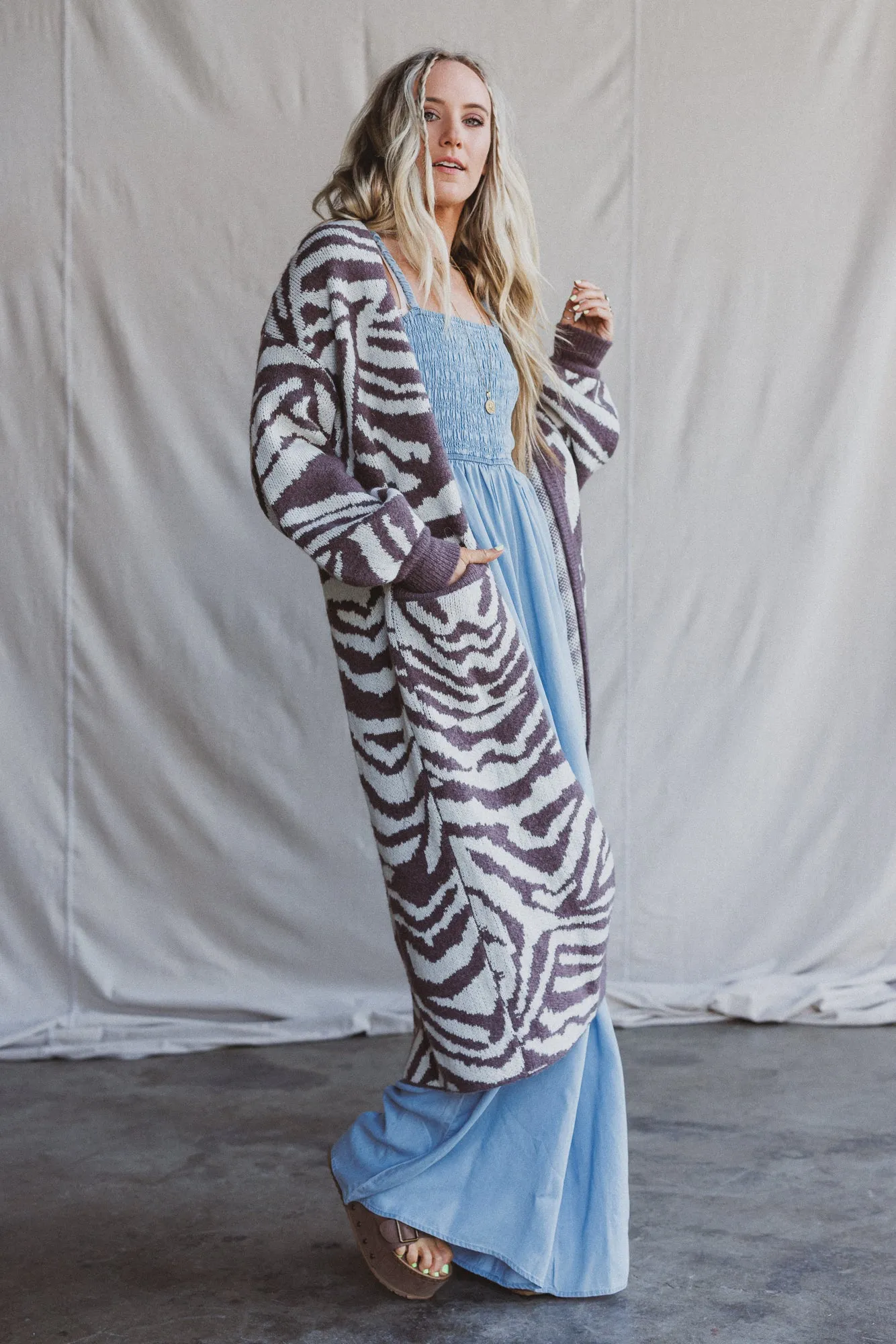 Nalani Animal Print Cardigan - Brown sold by Three Bird Nest