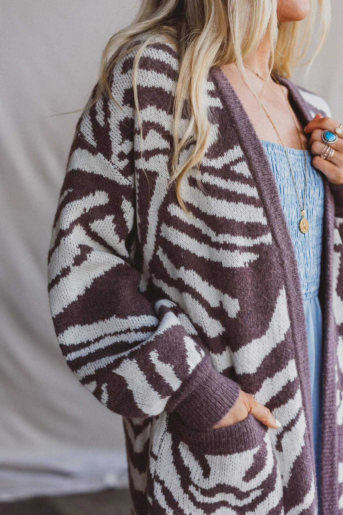 Nalani Animal Print Cardigan - Brown sold by Three Bird Nest product image thumbnail 3