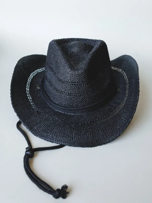 Cowboy Sun Hat - Black made by Three Bird Nest