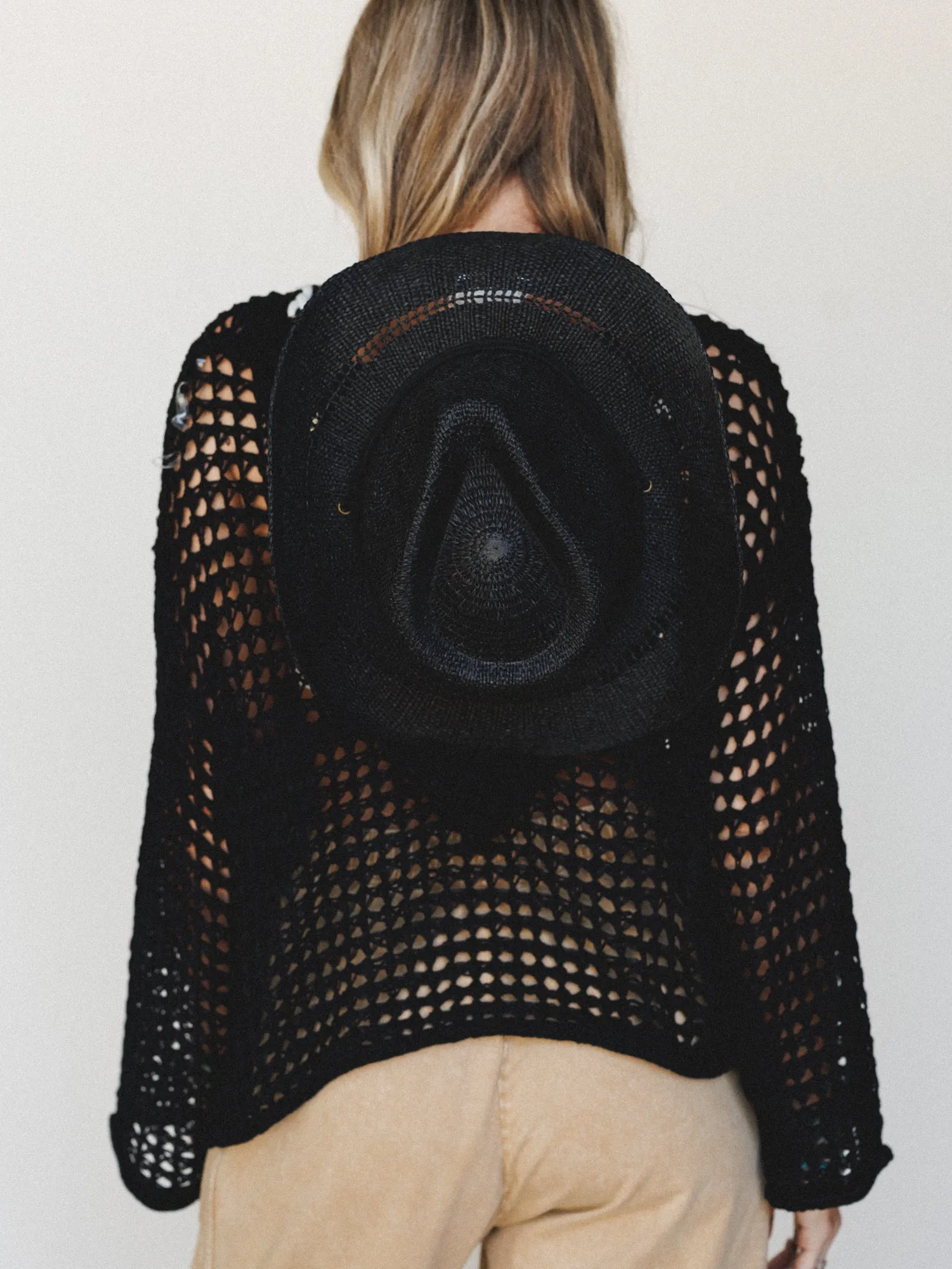 Cowboy Sun Hat - Black sold by Three Bird Nest product image thumbnail 3