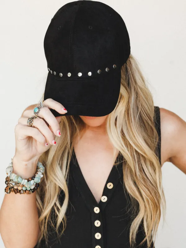 Ready to Go Studded Baseball Hat - Black made by Fame Accessories