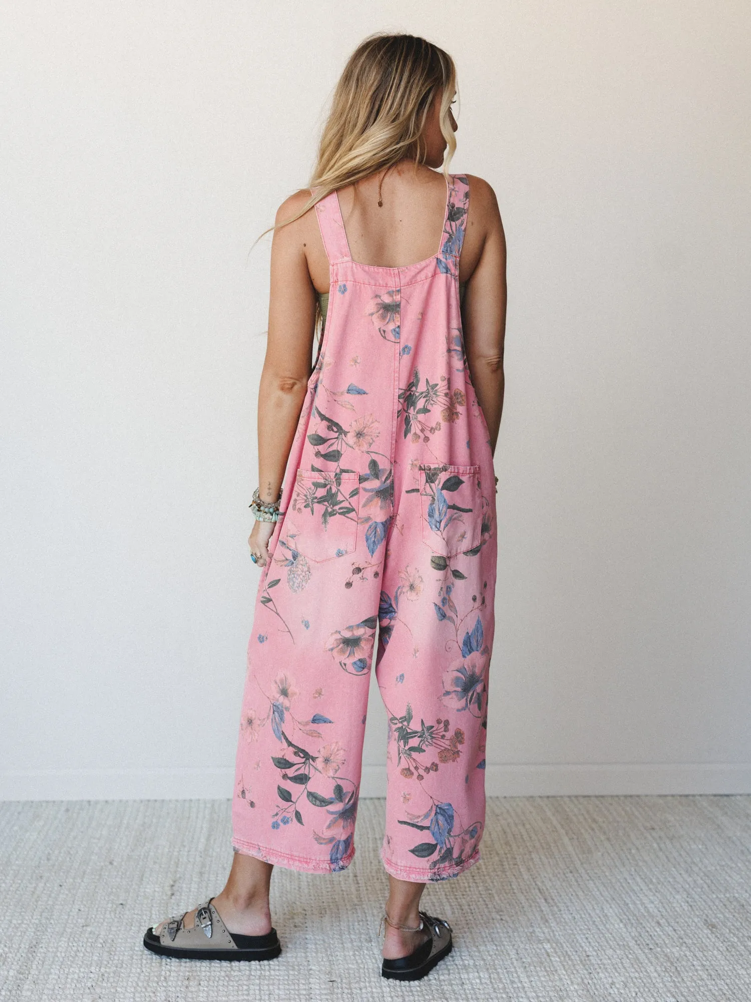 High Hopes Slouchy Denim Overalls - Vintage Coral sold by Three Bird Nest product image thumbnail 5