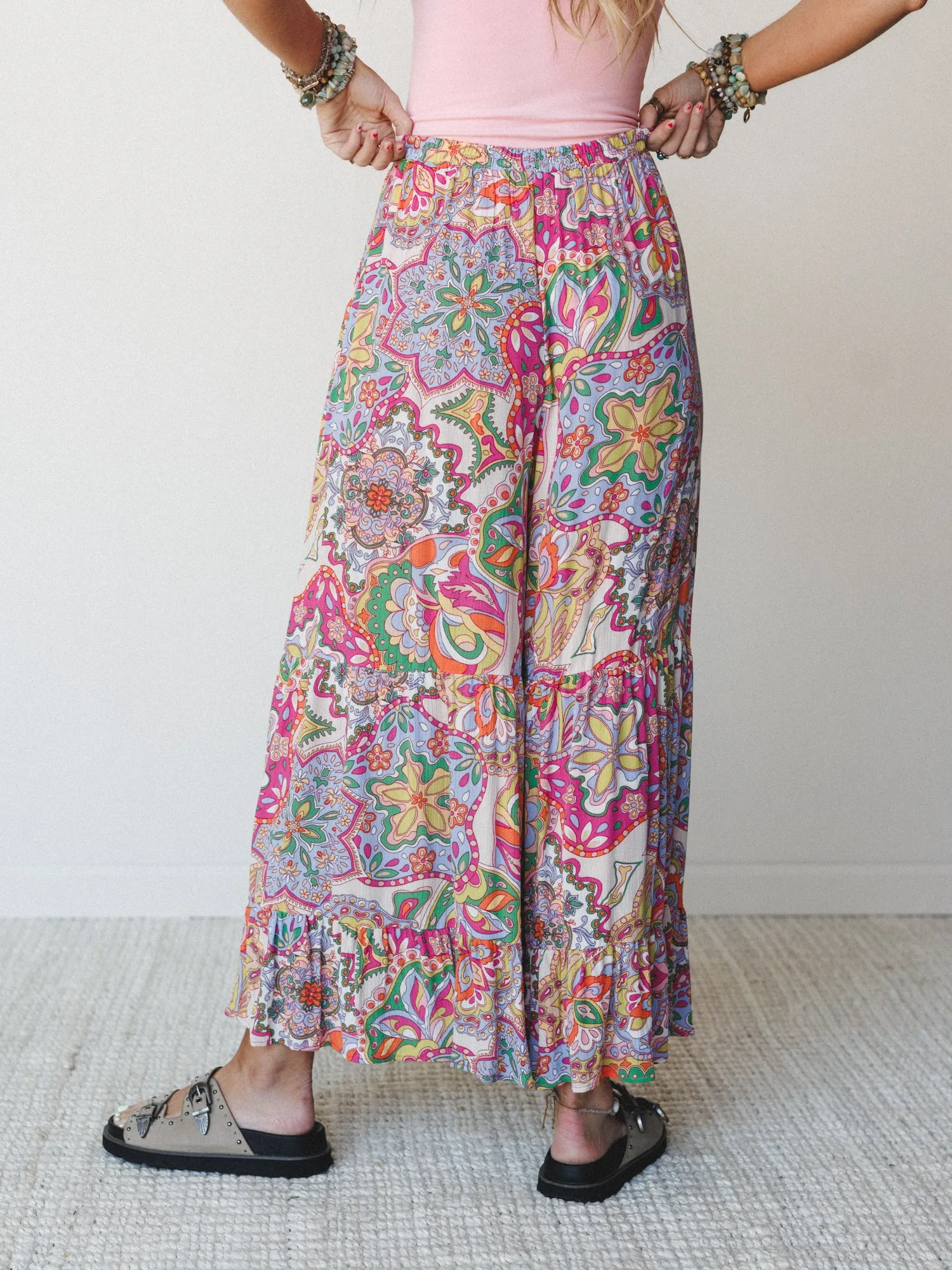 Floral Swirl Ruffled Pants - Grape Mist sold by Three Bird Nest product image thumbnail 5