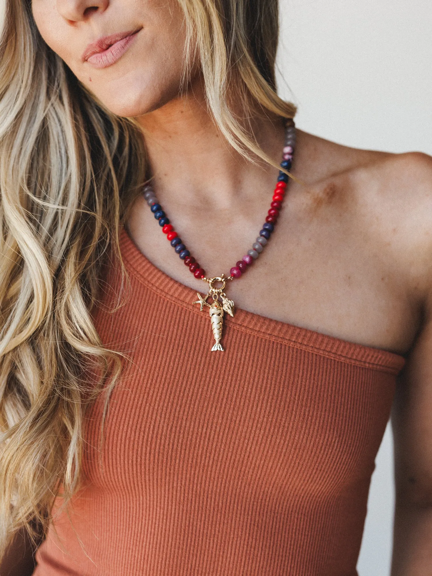 Ocean Trove Necklace - Red sold by Three Bird Nest product image thumbnail 3