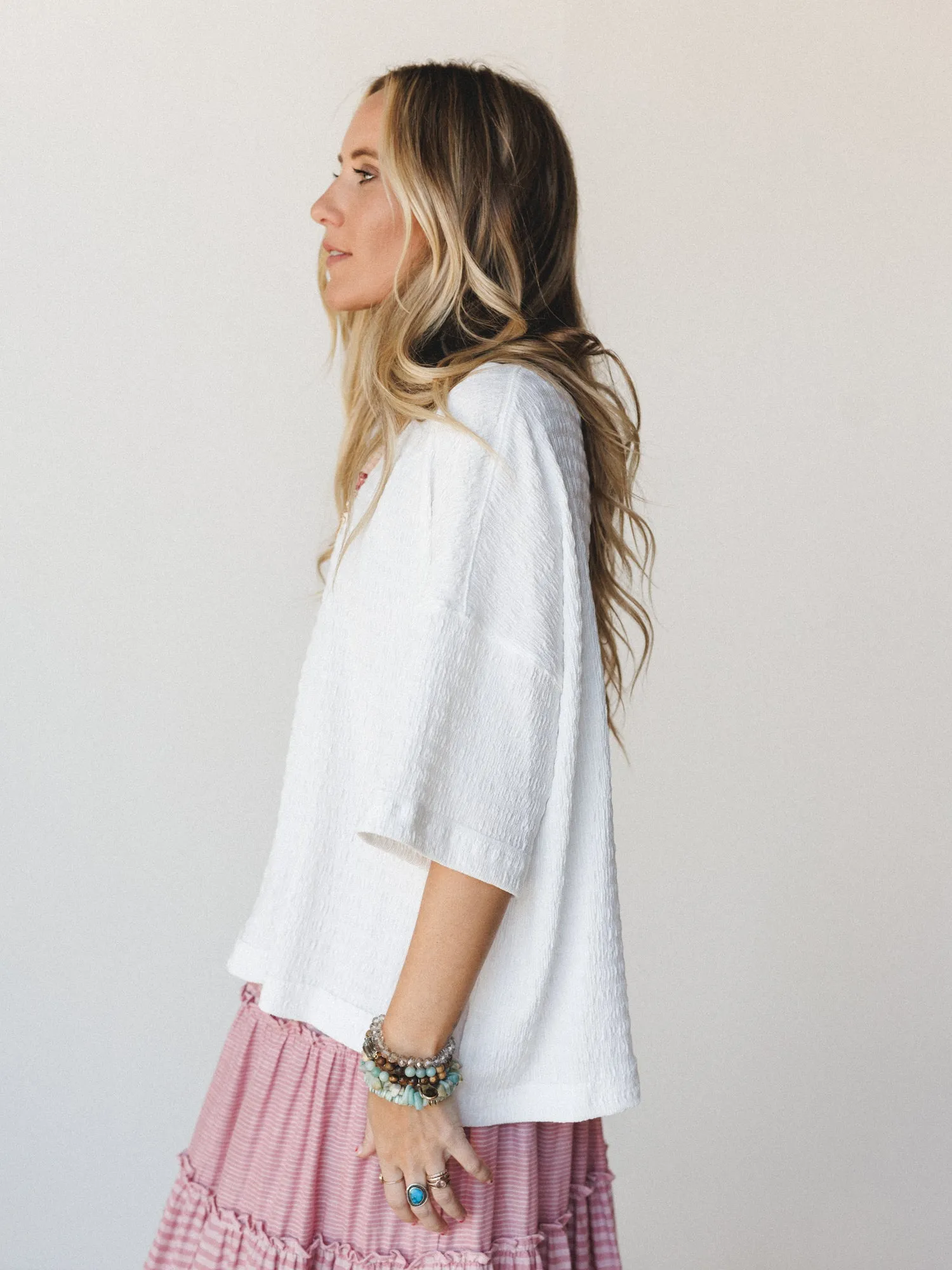 Morning Basics Tee - Off White sold by Three Bird Nest product image thumbnail 3