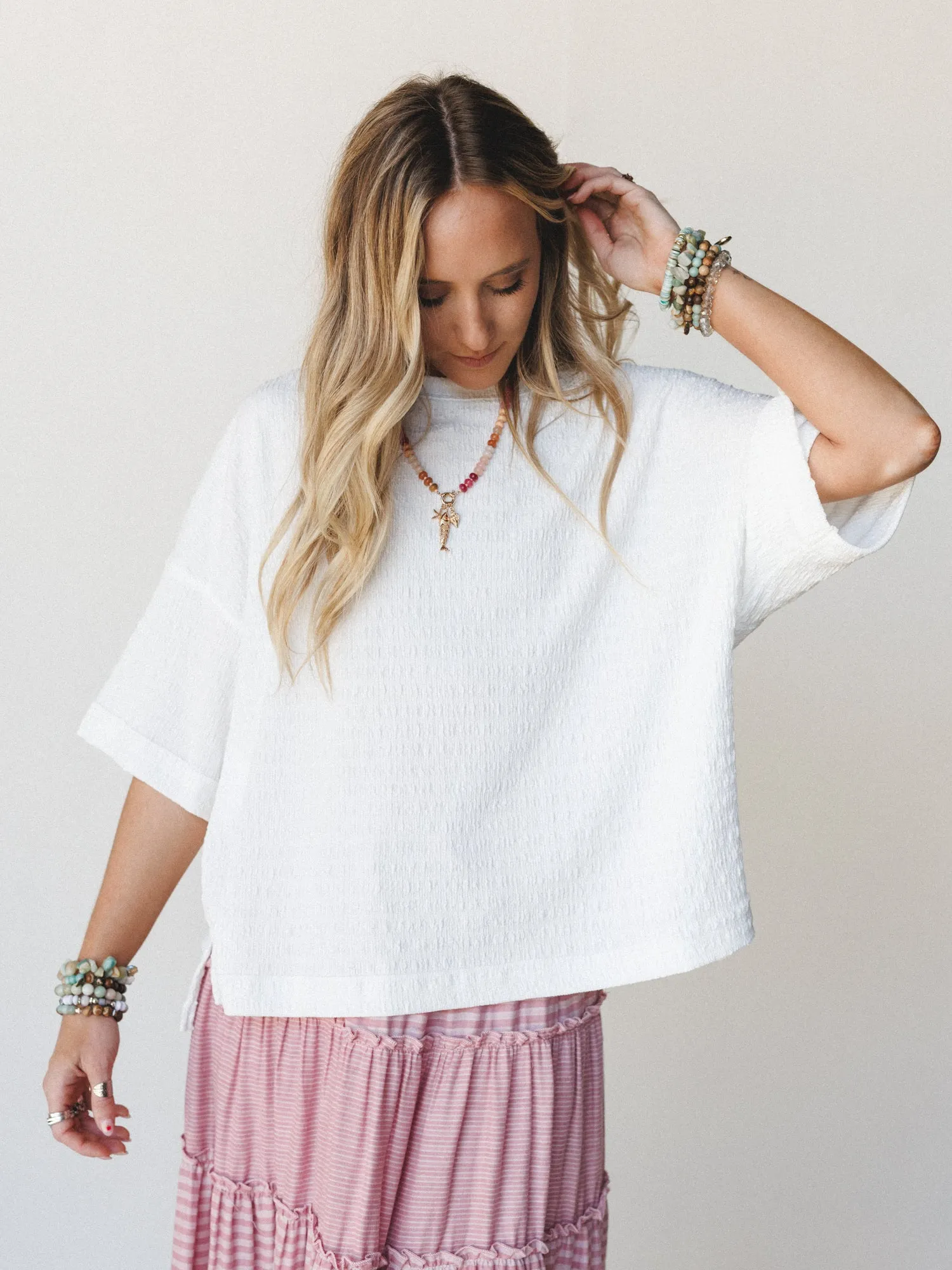 Morning Basics Tee - Off White sold by Three Bird Nest product image thumbnail 2