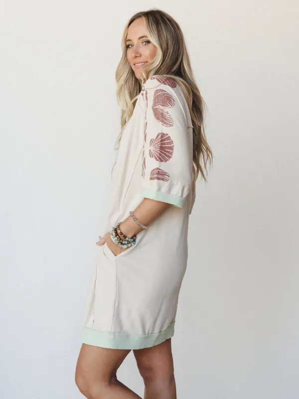 South Beach Sands Tee Dress - Oatmeal made by easel