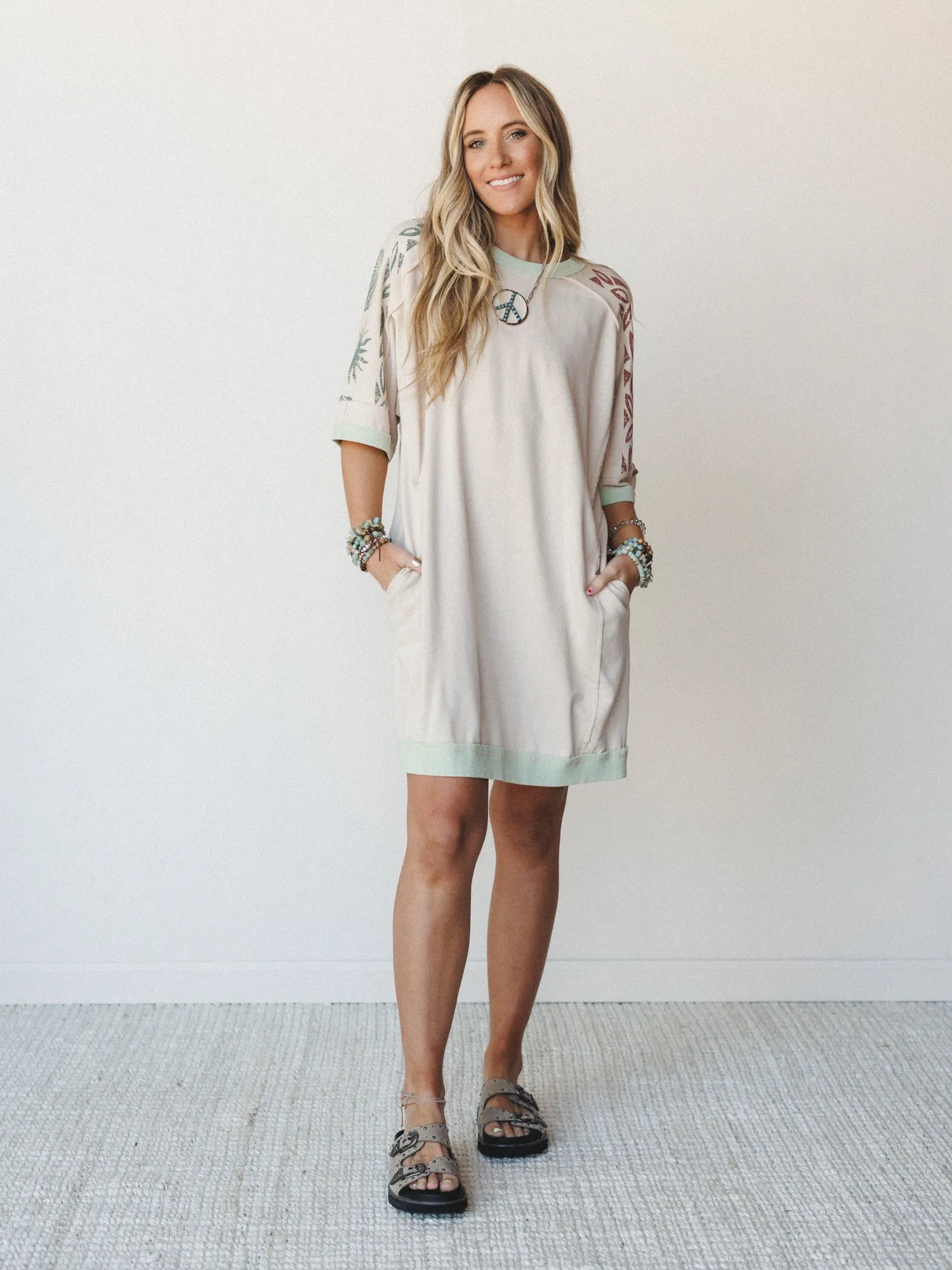 South Beach Sands Tee Dress - Oatmeal sold by Three Bird Nest product image thumbnail 2