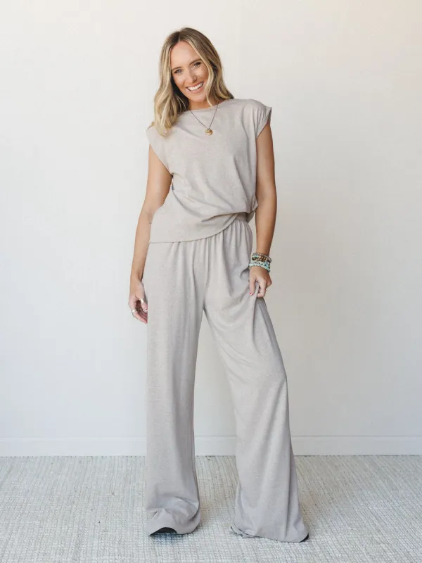 The Nest Lila Pant Set - Taupe made by Three Bird Nest